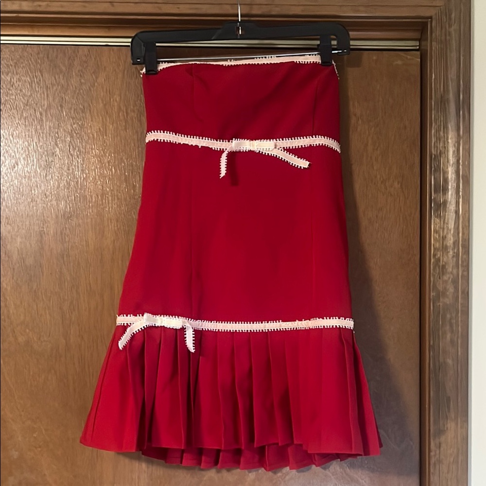 Forever 21 Red Trumpet Dress with Tie Front